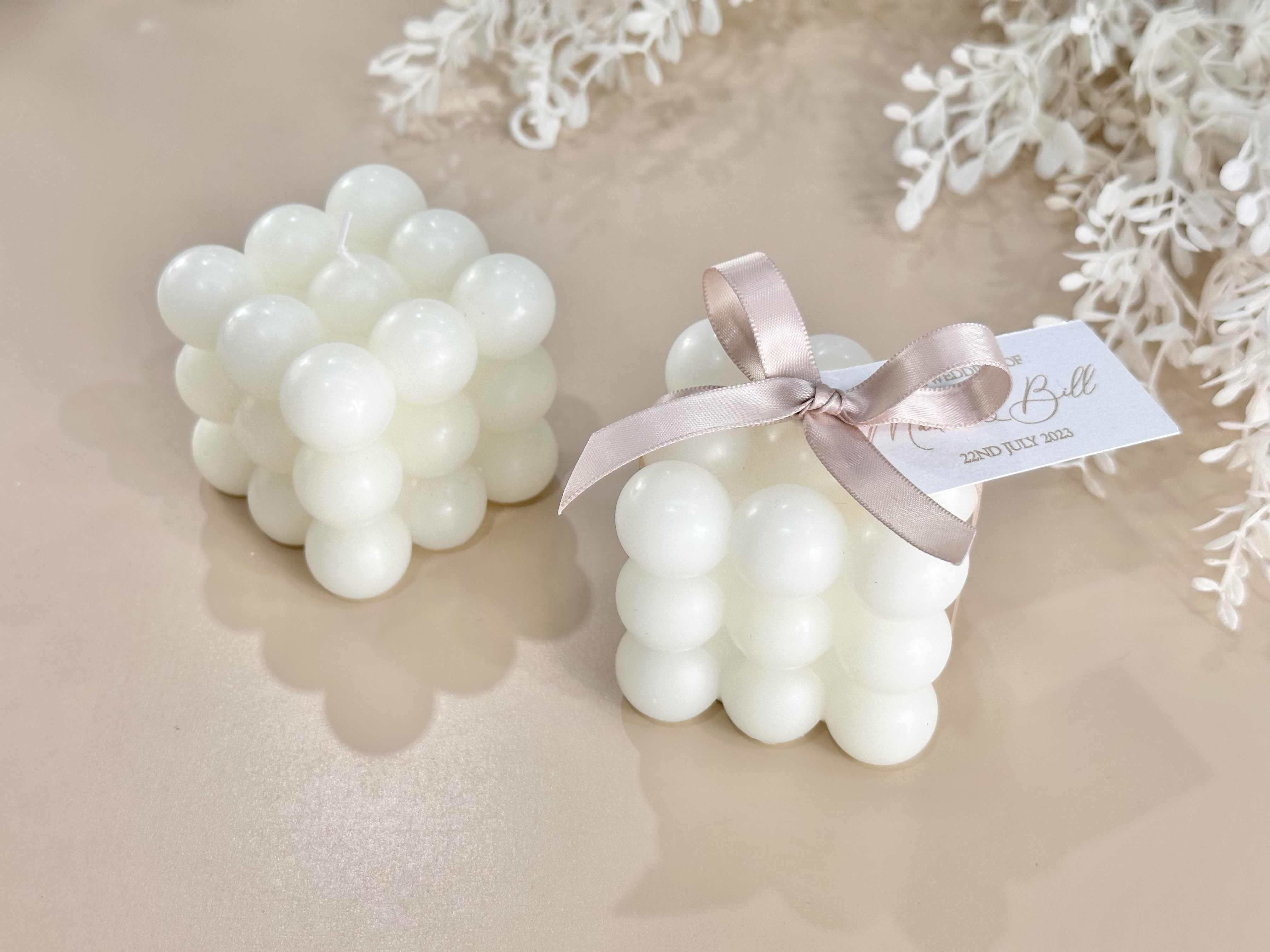 Set di 20 candele per abito da sposa – Candele ricordo degli ospiti di nozze