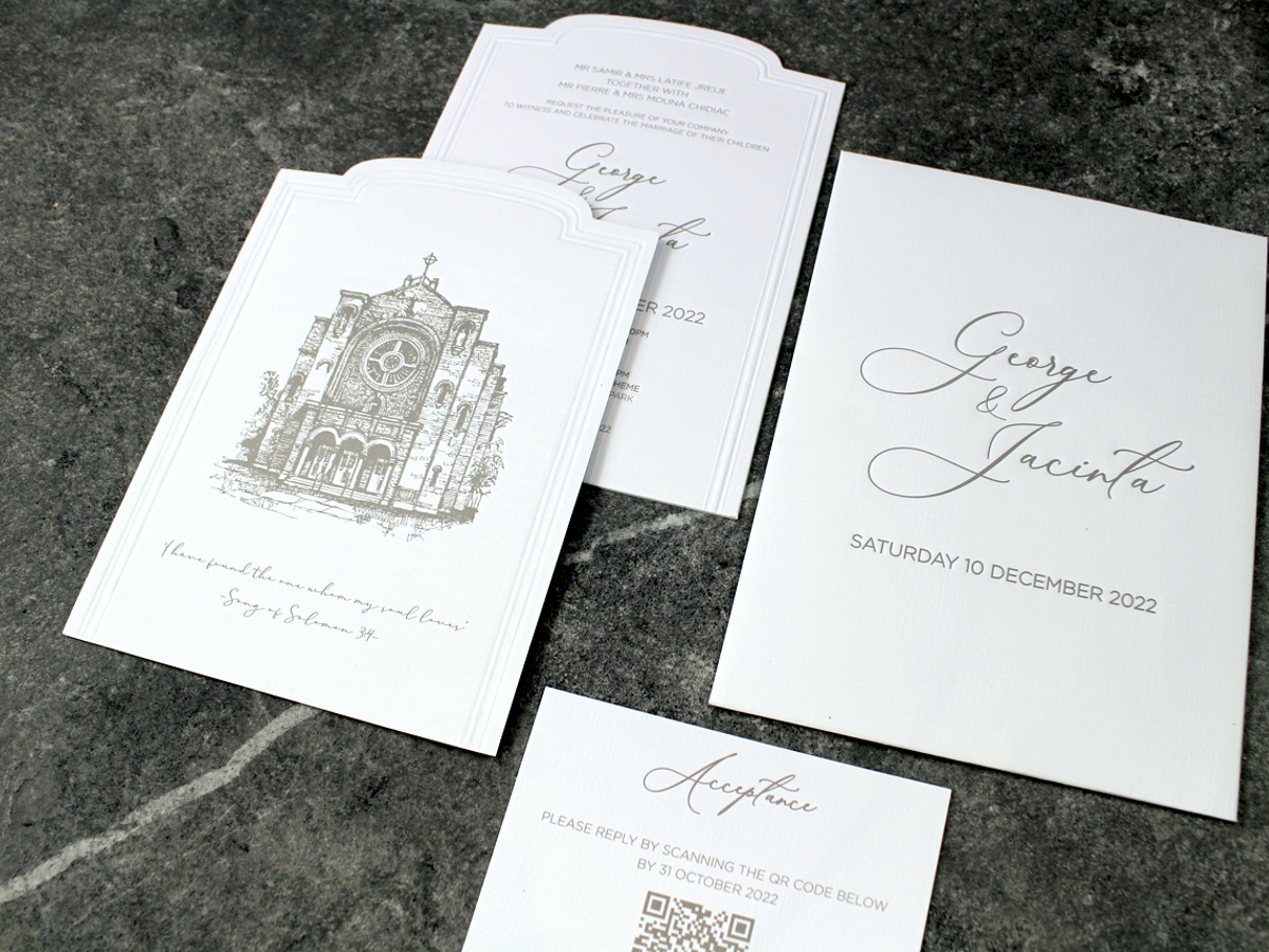 George & Jacinta Letterpress Invitation