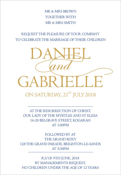  DANIEL & GABRIELLE LUXE INVITATION