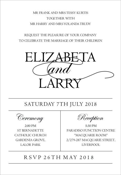 ELIZABETA & LARRY LUXE INVITATION