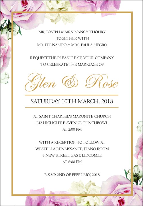 GLEN & ROSE LUXE INVITATION