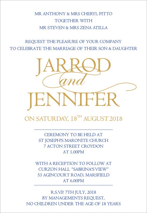 JAROD & JENNIFER LUXE INVITATION