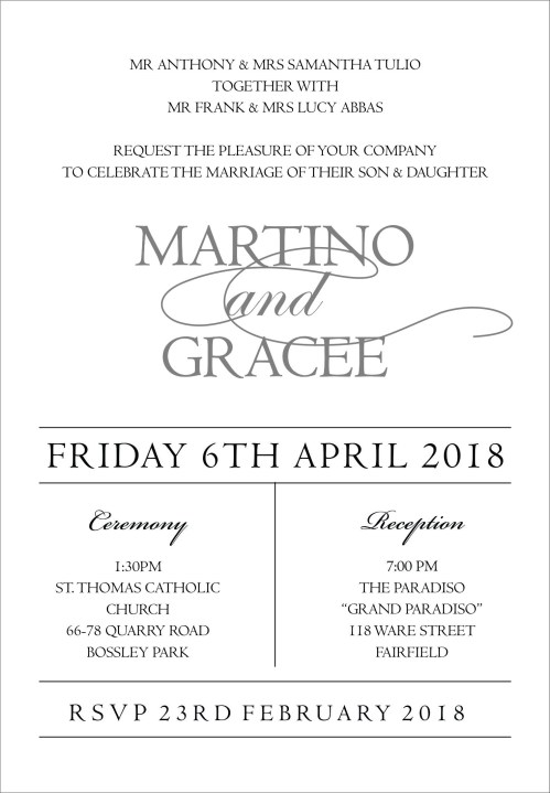 MARTINO & GRACEE LUXE INVITATION