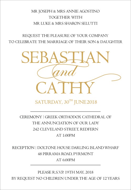  SEBASTIAN & CATHY LUXE INVITATION