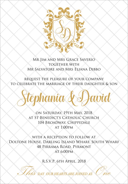  STEPHANIA & DAVID LUXE INVITATION